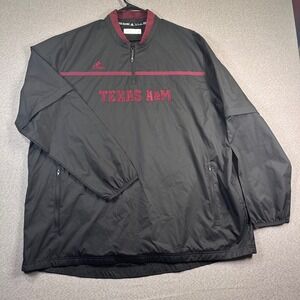 Adidas Texas A&M Aggies 1/4 Zip Pullover Jacket Mens 2XL Black Convertible Coach